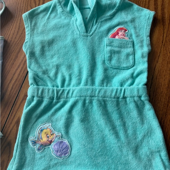 Disney Princess Hooded Terry Cover-Up in Aqua - Picture 3 of 7